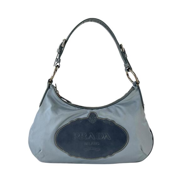 Prada Baby Blue Nylon Shoulder Bag - Picture 1 of 8